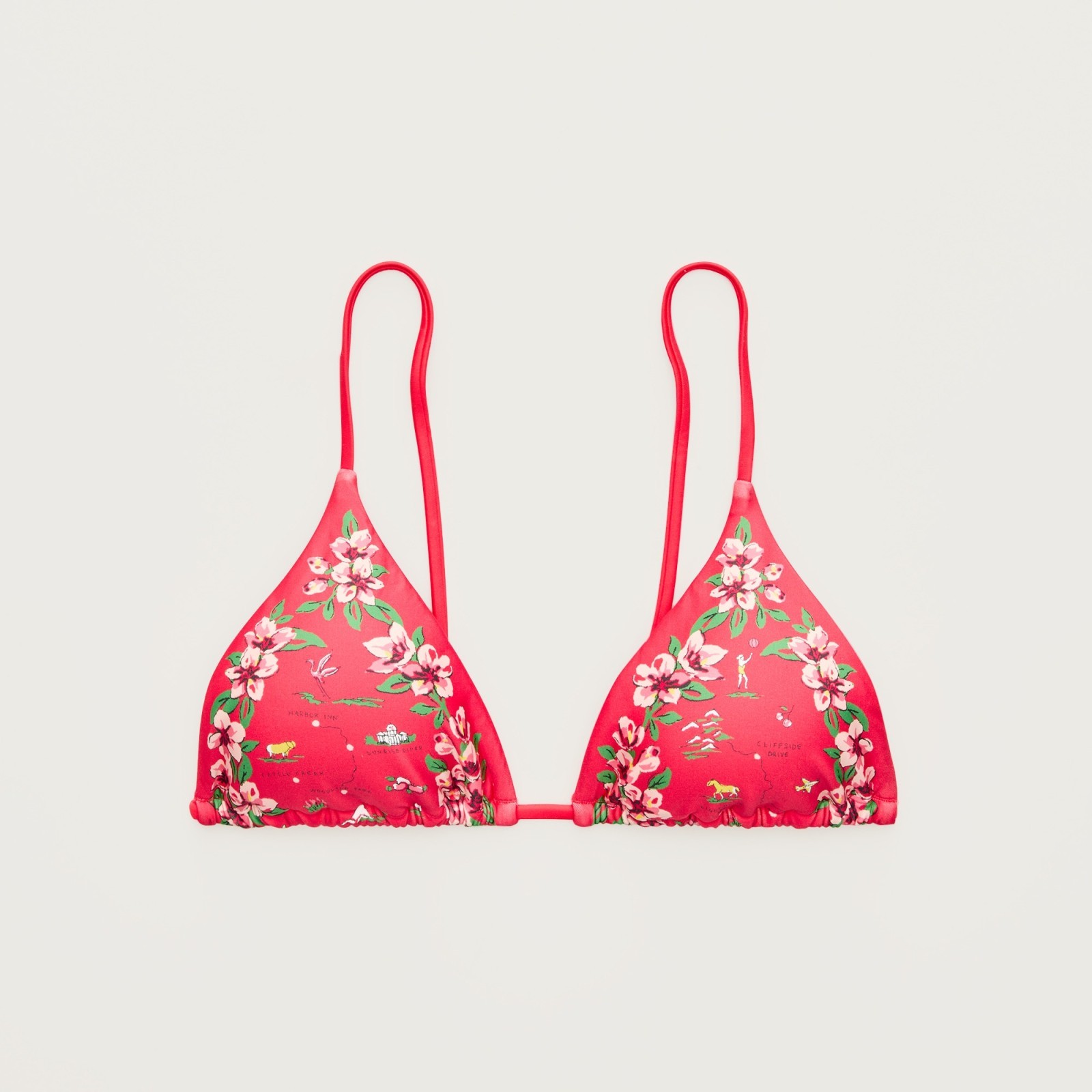 String bikini top in map-print Classic Sculpt™