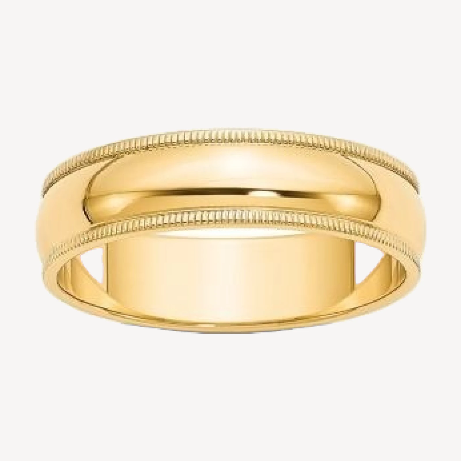 Bloomingdale's Fine Collection Men's 6mm Milgrain Half Round Wedding Band 14K Yellow Gold