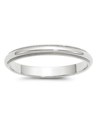 Bloomingdale's Fine Collection Men's 3mm Half Round Milgrain Band 14K White Gold