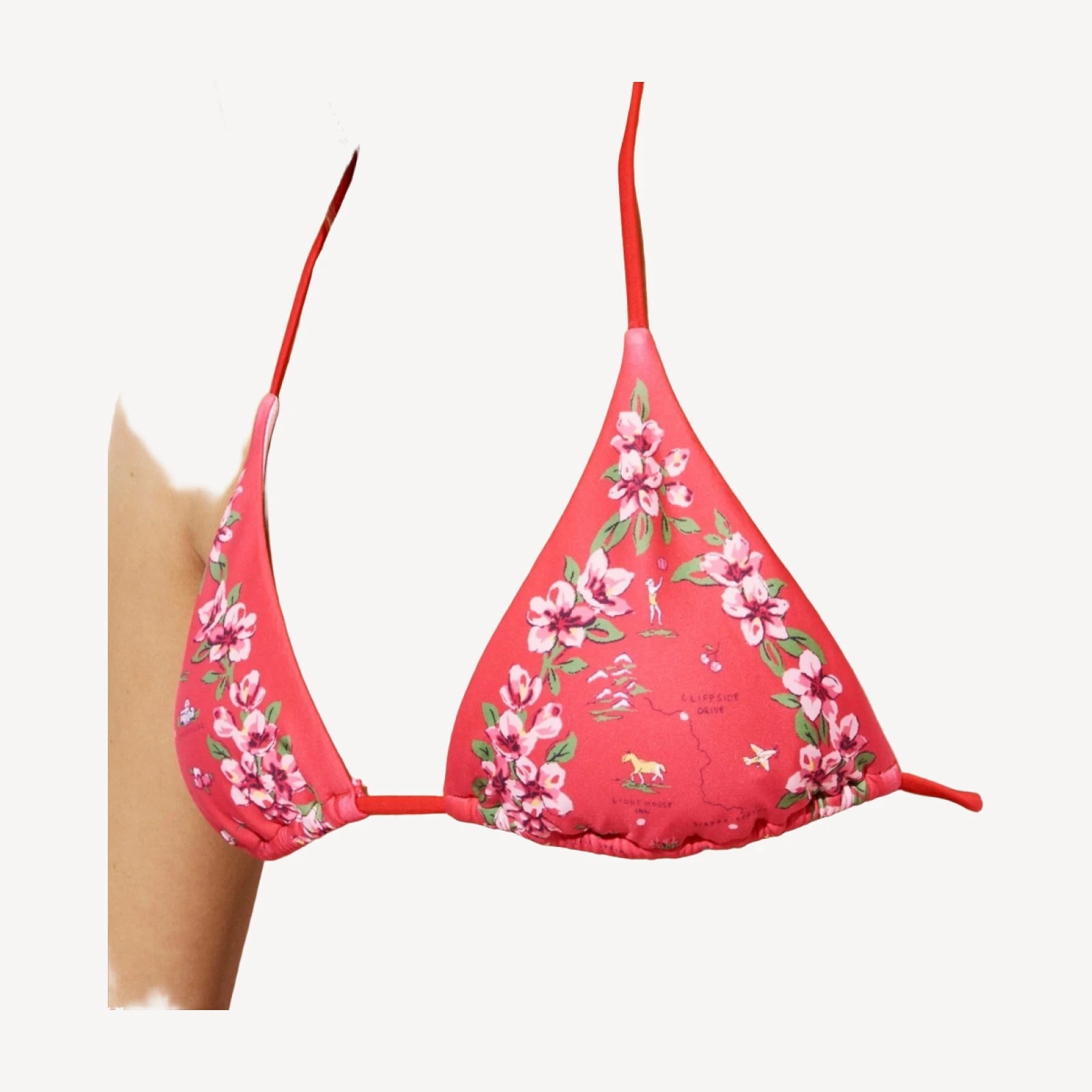 String bikini top in map-print Classic Sculpt™