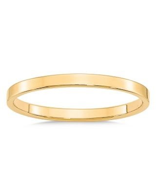Bloomingdale's Fine Collection Men's 2mm Lightweight Flat Band in 14K Yellow Gold