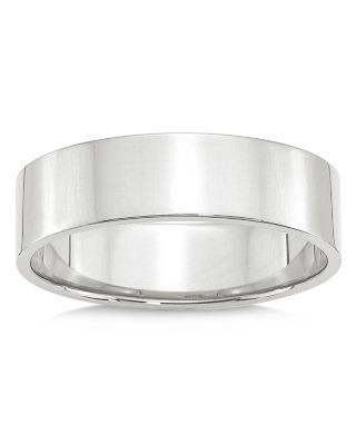 Bloomingdale's Fine Collection Men's 6mm Lightweight Flat Band in 14K White Gold