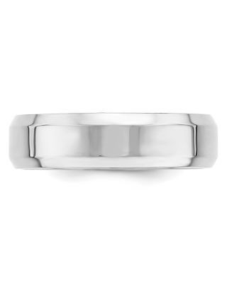 Bloomingdale's Fine Collection Men's 6mm Bevel Edge Comfort Fit Band in 14K White Gold