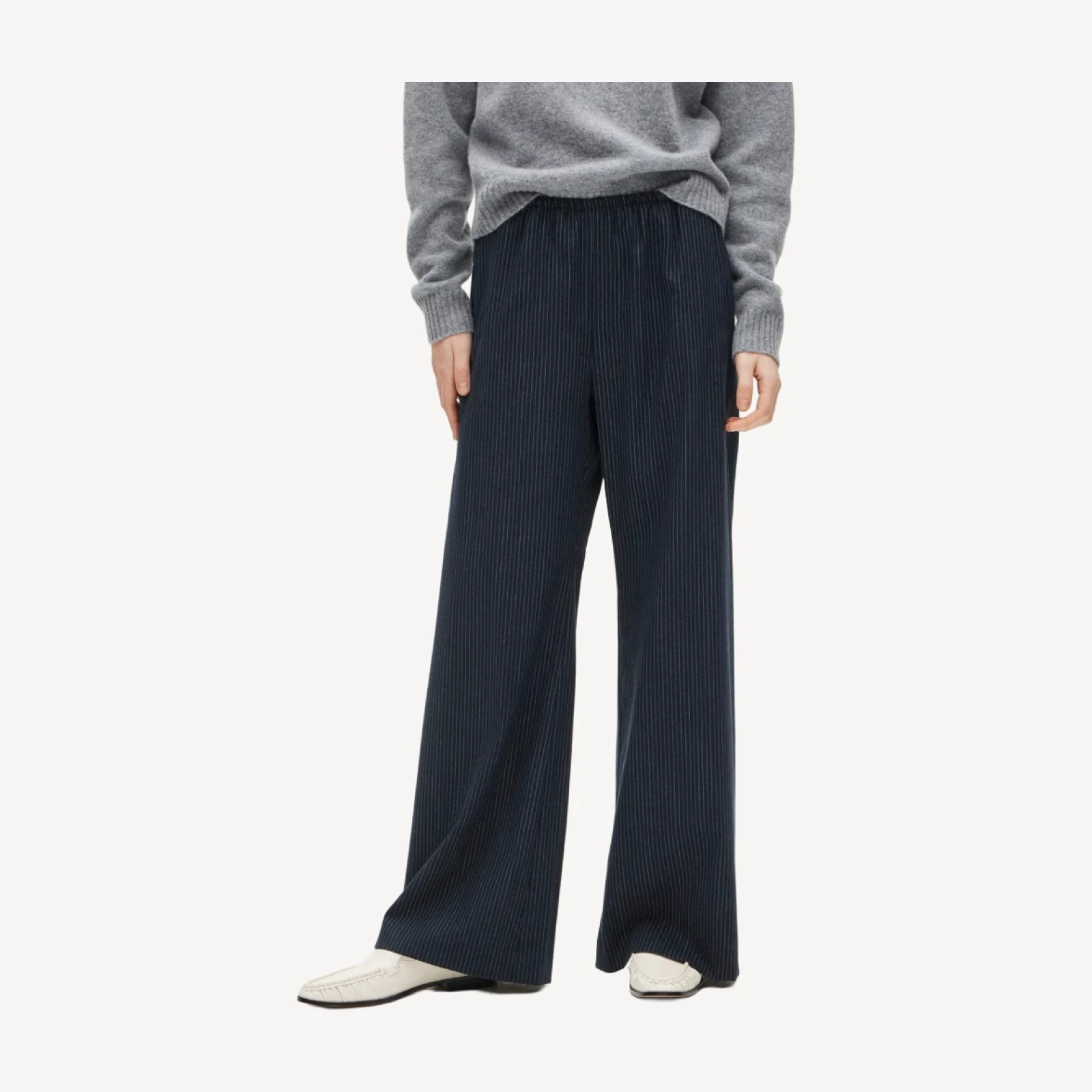 Cosmo pant in pinstriped Italian studio wool
