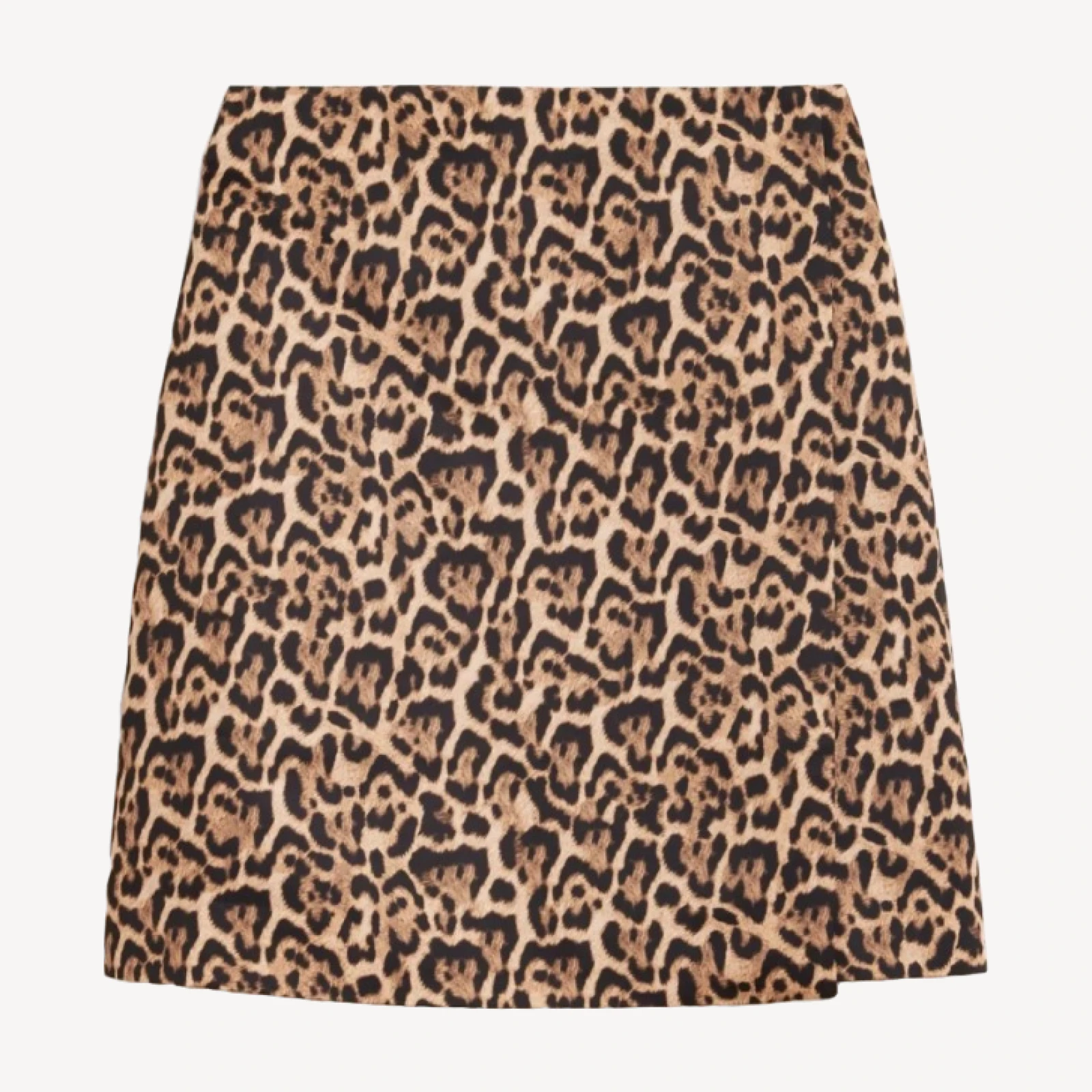 Leopard-print wrap skirt in duchesse satin