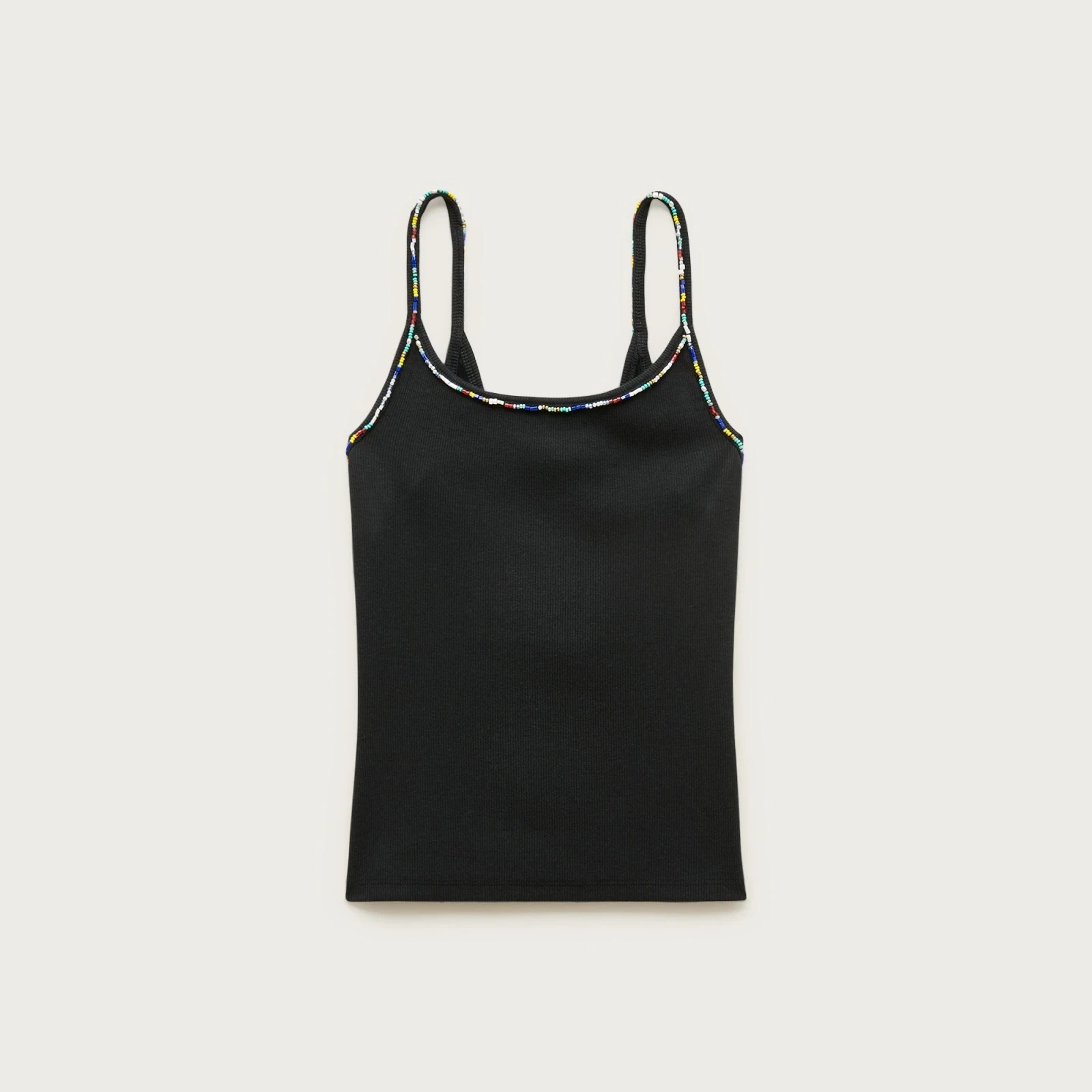 Perfect rib slim-fit camisole with beads