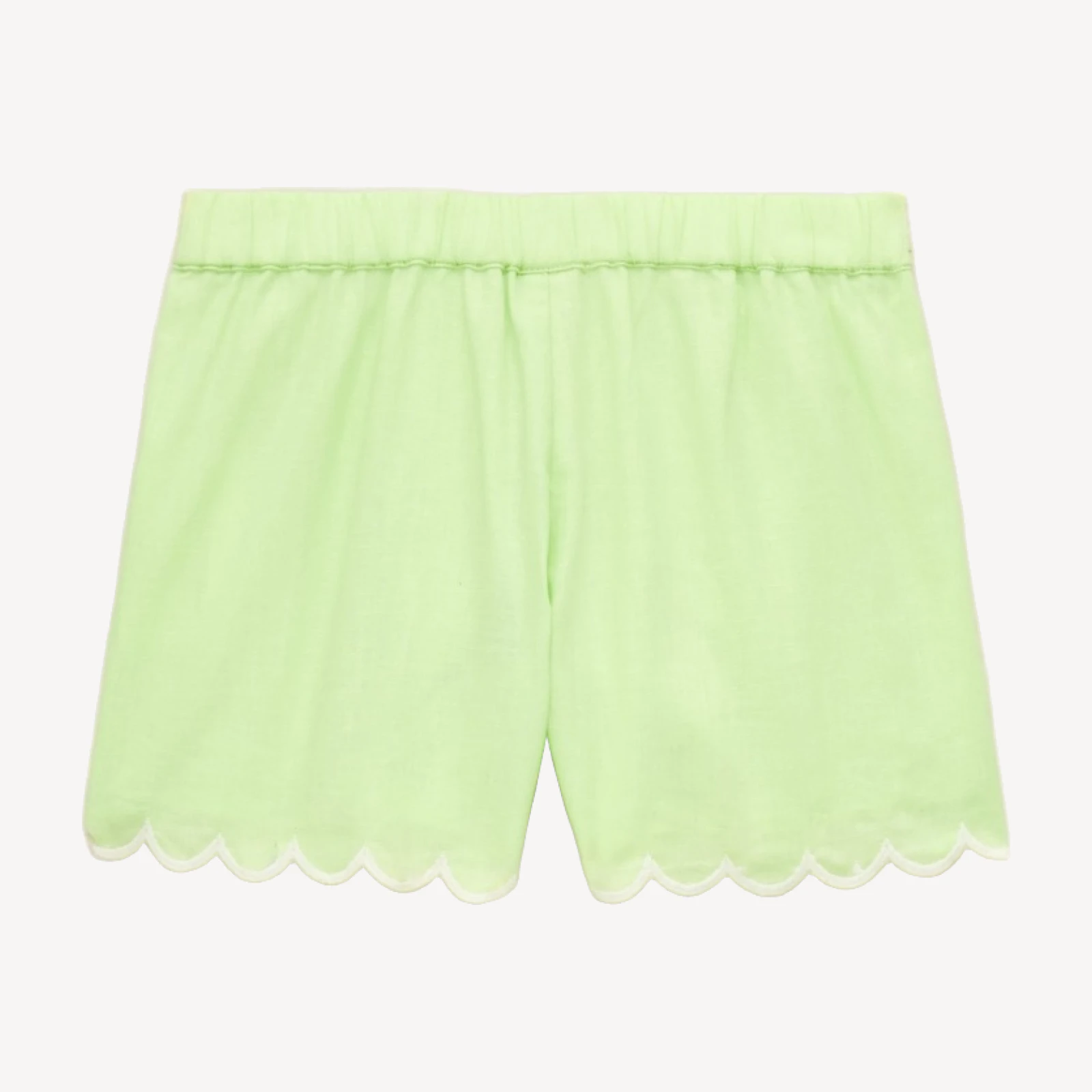 Girls' scallop-trim short in linen blend