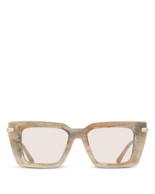 Ferragamo Faceted Prisma Rectangular Sunglasses, 52mm