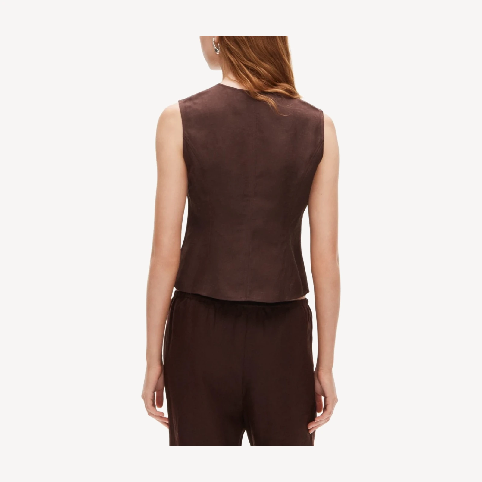 Utility button-up top in Gramercy linen blend