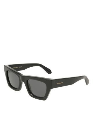 Ferragamo Chunky Angled Rectangular Sunglasses, 50mm