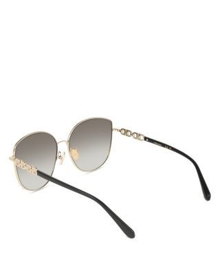 Ferragamo Gancini Chain Butterfly Sunglasses, 60mm