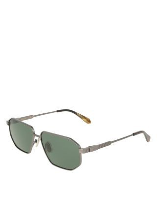 Ferragamo Titanium Rectangular Sunglasses, 59mm