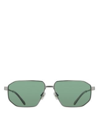 Ferragamo Titanium Rectangular Sunglasses, 59mm