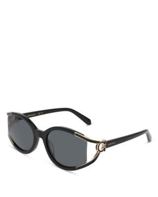 Ferragamo Oval Gancini Cutout Sunglasses, 56mm