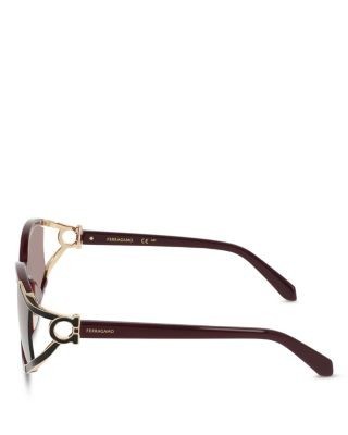 Ferragamo Oval Gancini Cutout Sunglasses, 56mm