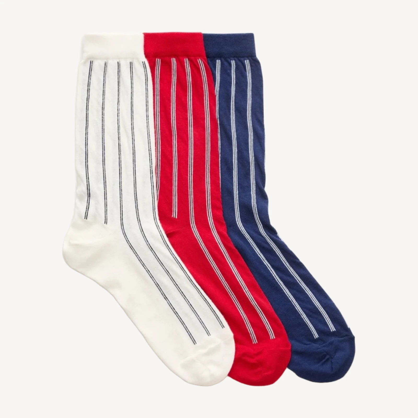 Striped trouser socks three-pack