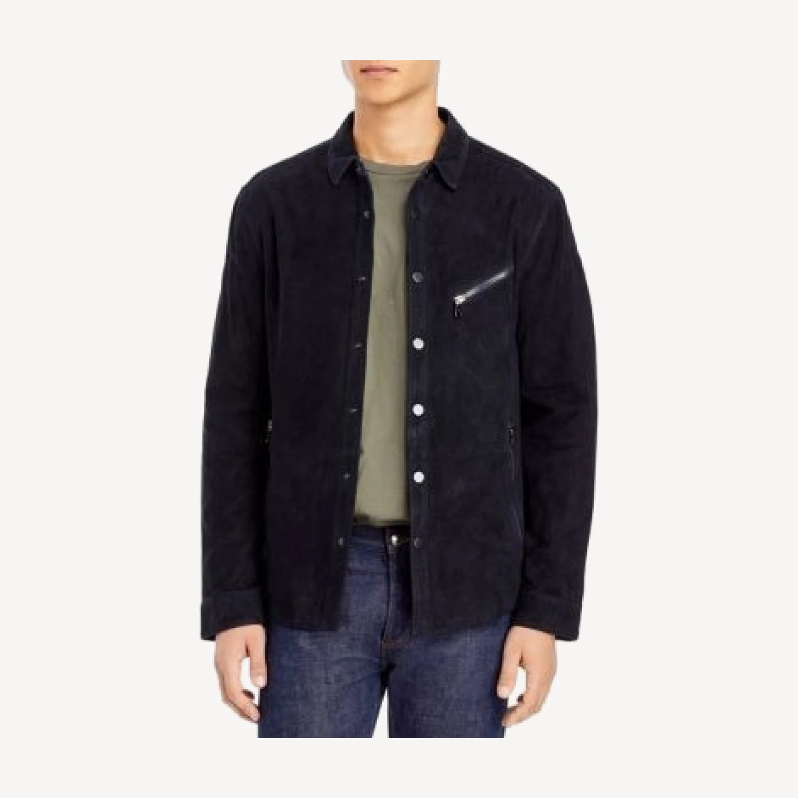 John Varvatos Collection Suede Shirt Jacket
