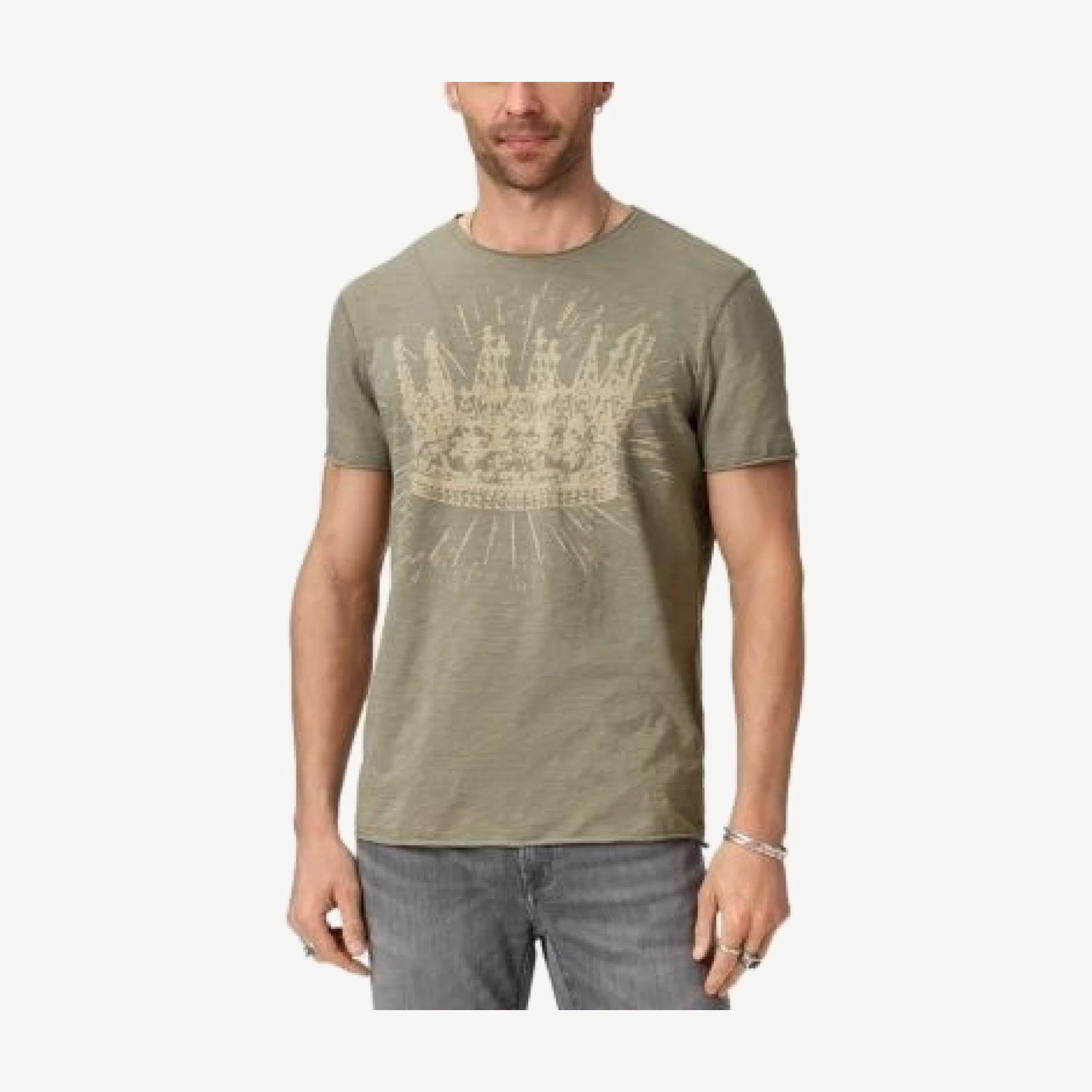 John Varvatos Raw Edge Shoulder Detail Tee