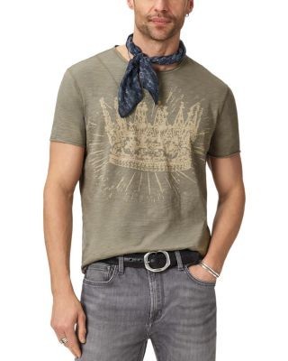 John Varvatos Raw Edge Shoulder Detail Tee