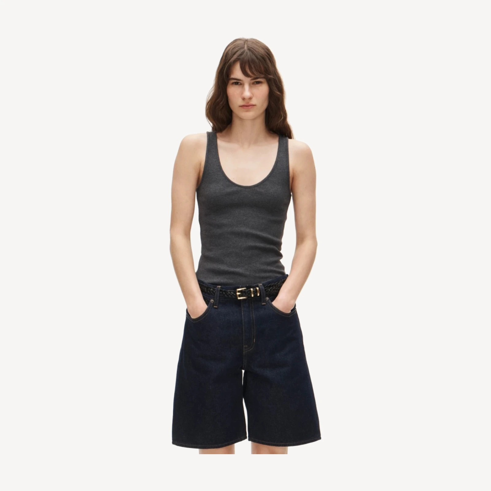 Perfect rib V-neck tank top
