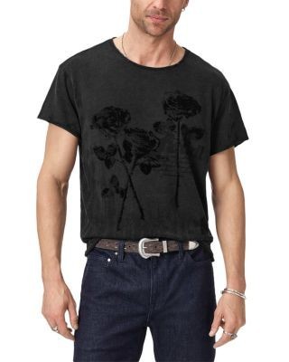 John Varvatos Short Sleeve Raw Edge Relaxed Fit Tee
