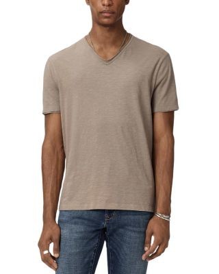 John Varvatos Miles Slub Cut Raw Edge V-Neck Tee