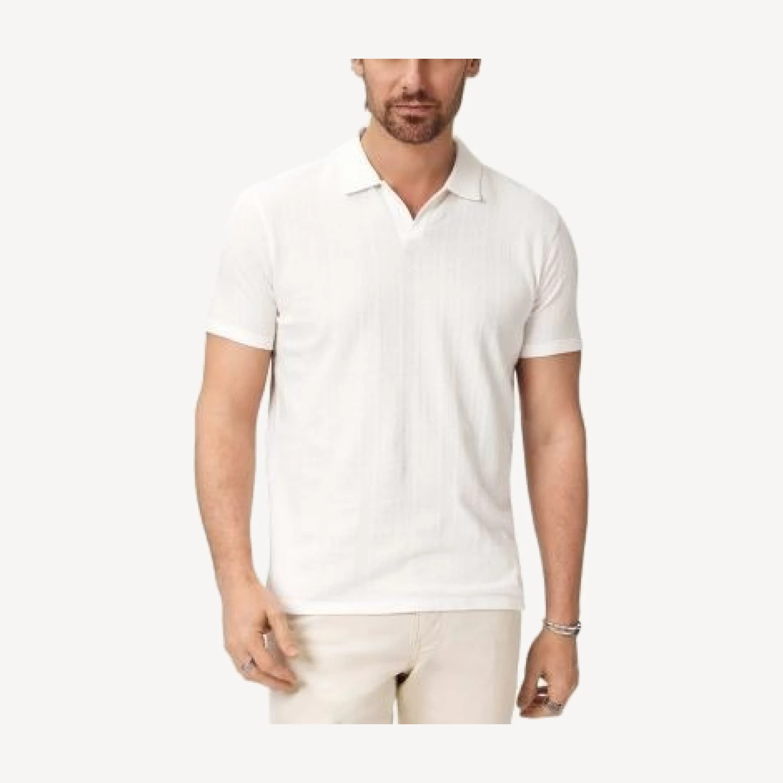 John Varvatos Zion Jacquard Garment Dye Polo