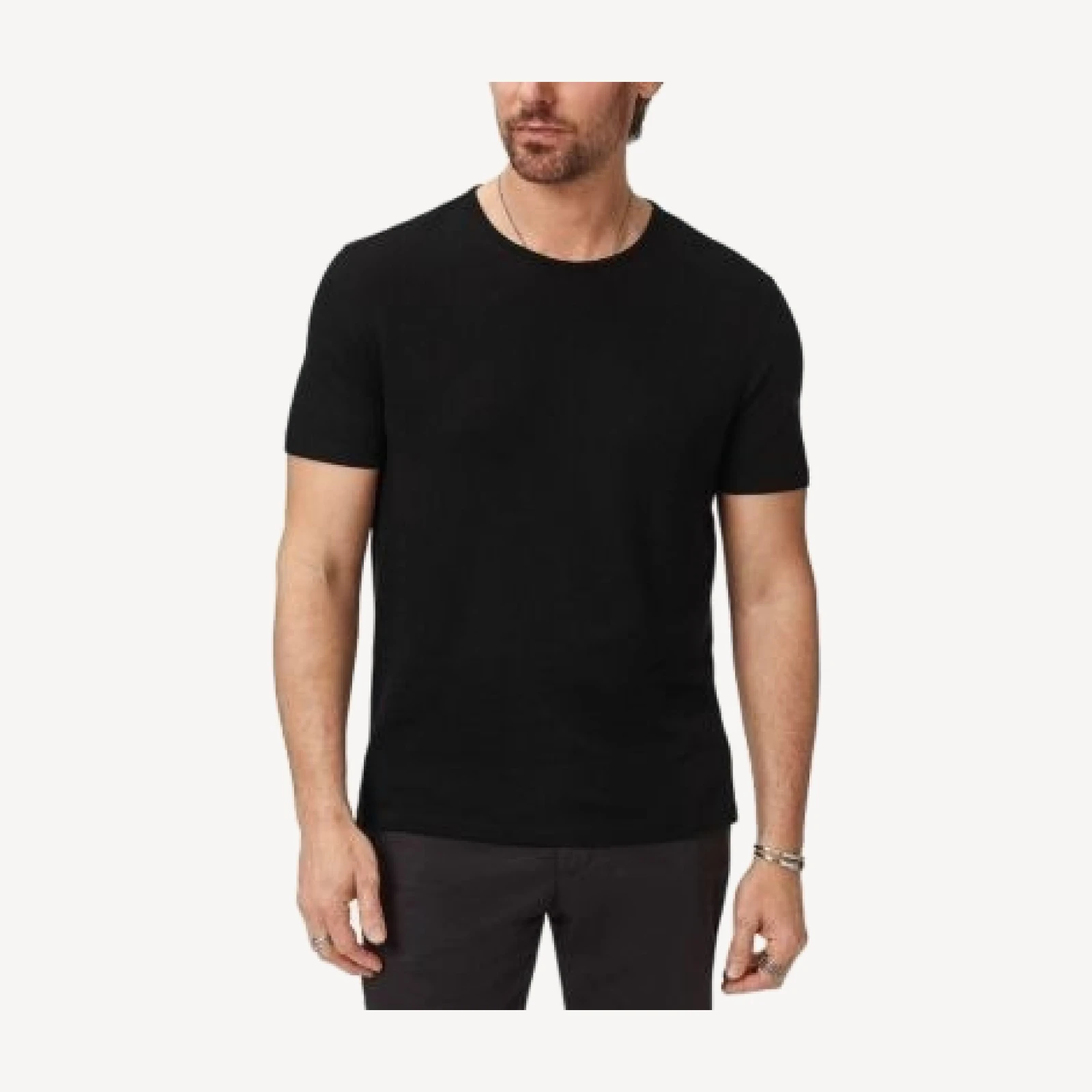 John Varvatos Stanley Short Sleeve Crewneck Tee in Broken Stitch