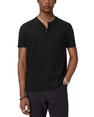 John Varvatos Elm Short Sleeve Textured Coverstitch Henley