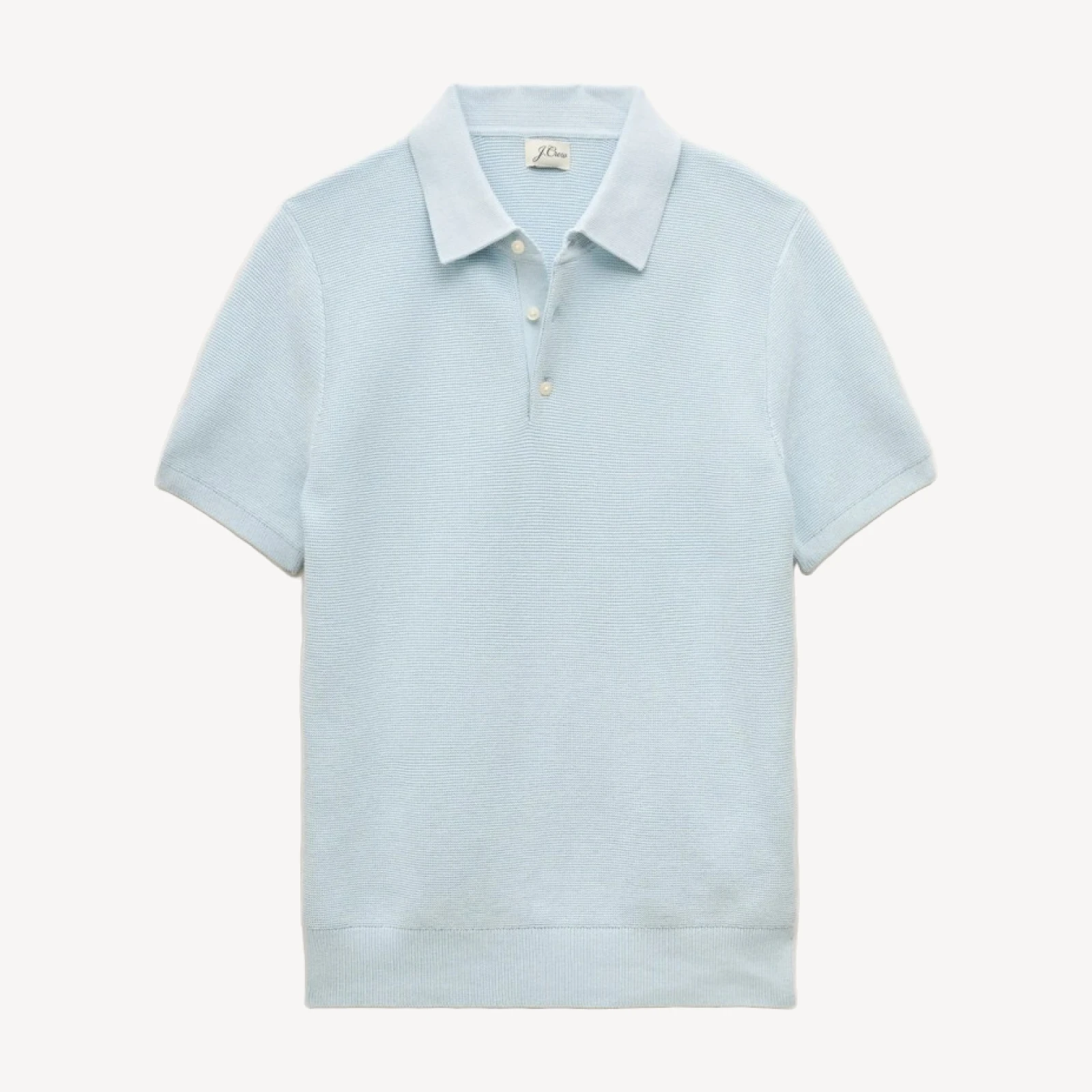 Short-sleeve sweater-polo in Pima cotton