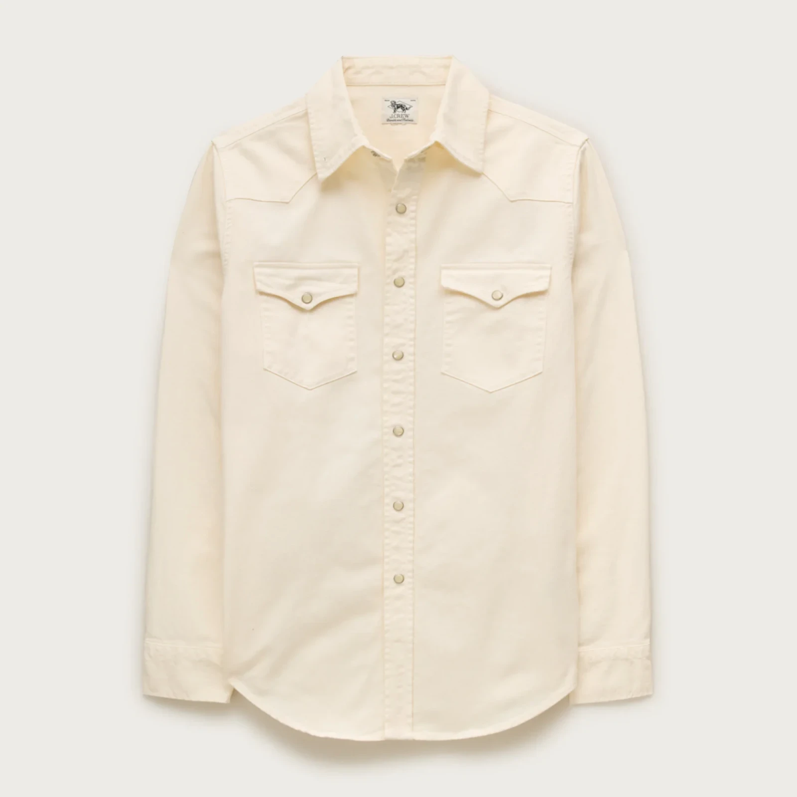Midweight denim western shirt in ecru