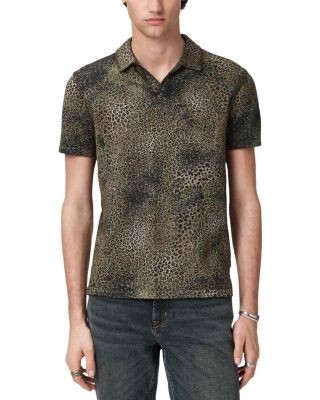 John Varvatos Perkins Short Sleeve Johnny Collar Polo With Animal Jacquard