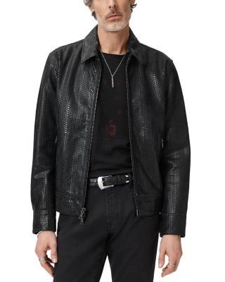 John Varvatos Benjamin Embossed Leather Jacket