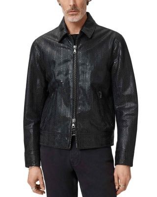 John Varvatos Benjamin Embossed Leather Jacket