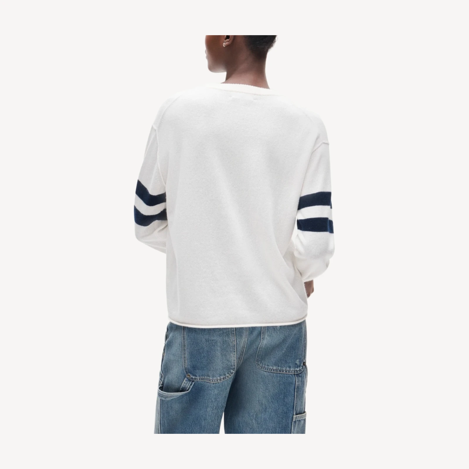 Cashmere rugby crewneck sweater