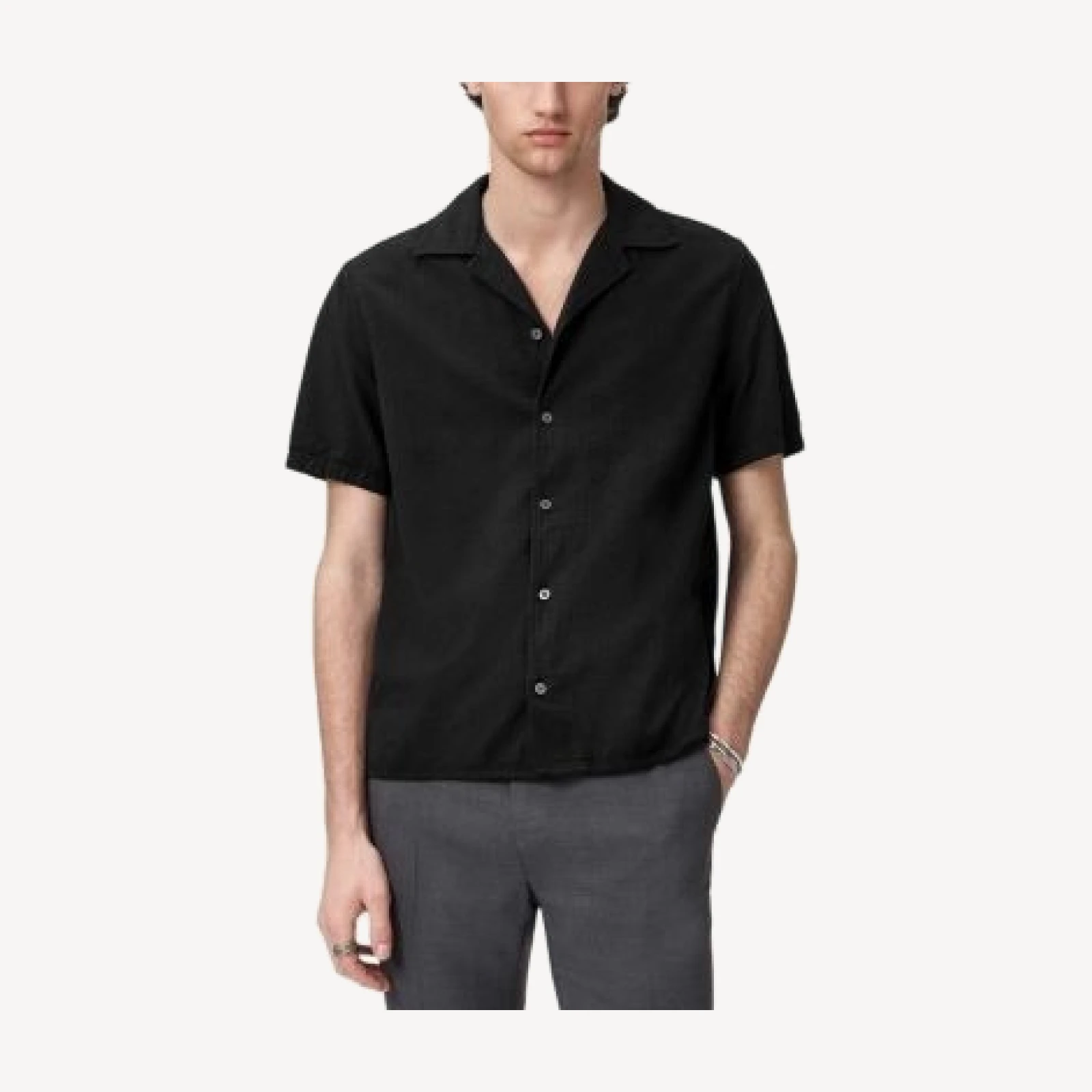 John Varvatos Dan Short Sleeve Camp Collar Shirt