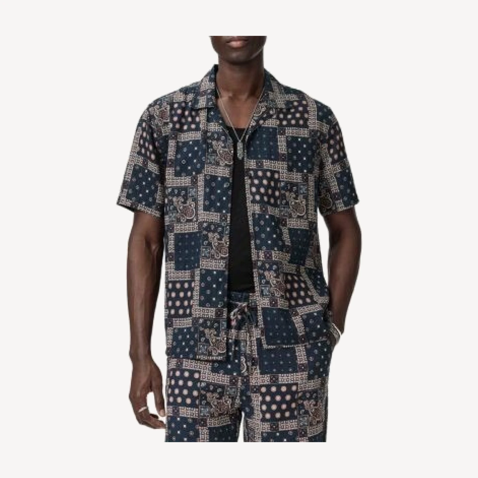 John Varvatos Dan Short Sleeve Camp Shirt