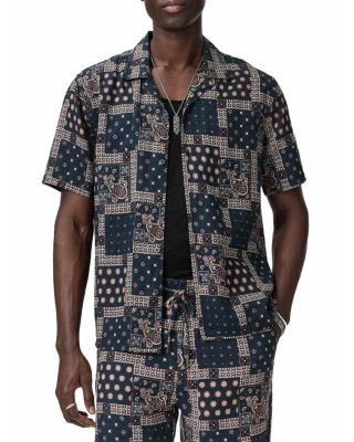 John Varvatos Dan Short Sleeve Camp Shirt
