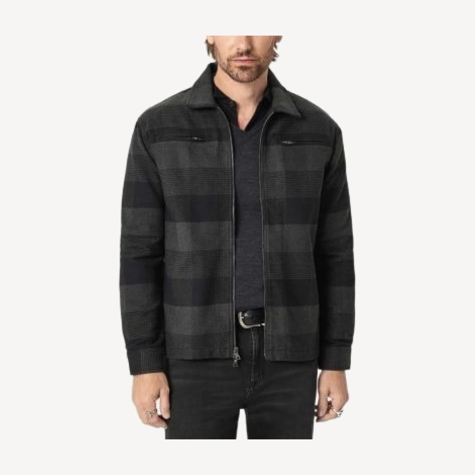 John Varvatos Grafton Flannel Check Shirt Jacket