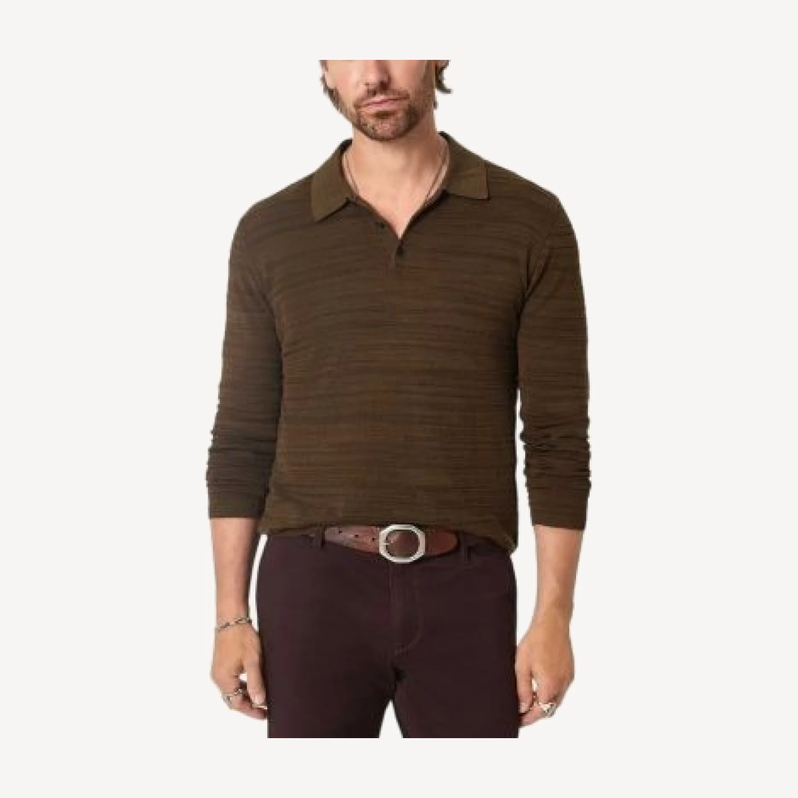 John Varvatos Hughs Marl Stitch Cotton Polo Shirt
