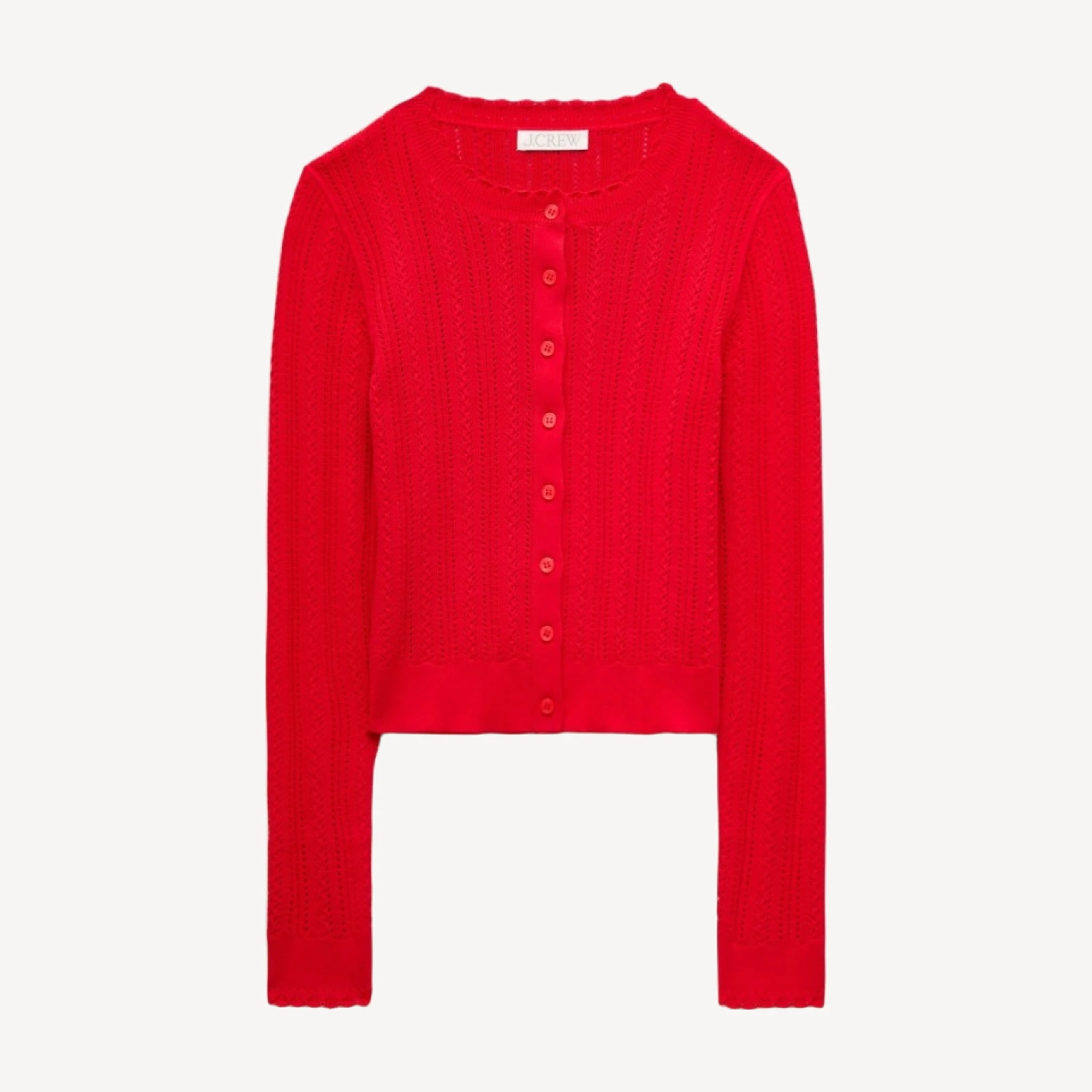 Jackie pointelle cardigan in premium ultra-fine cotton