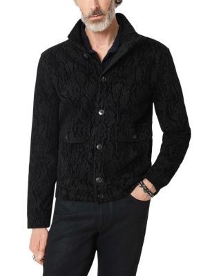 John Varvatos Montecarlo Cotton Stand Collar Patterned Jacket