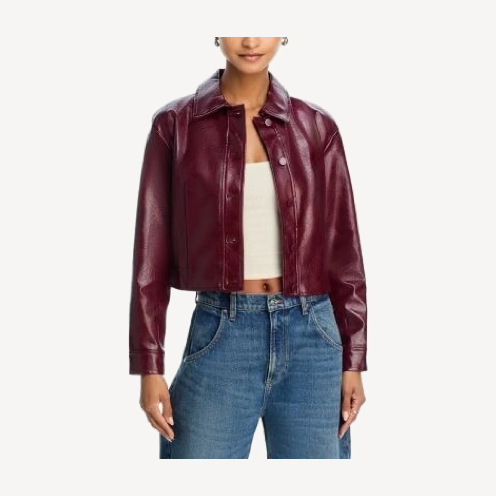 Aqua Faux Leather Jacket - Exclusive