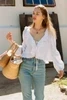 Houston Top - White Ruffle Top