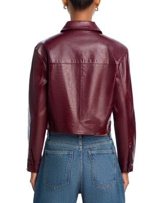 Aqua Faux Leather Jacket - Exclusive, photo 5