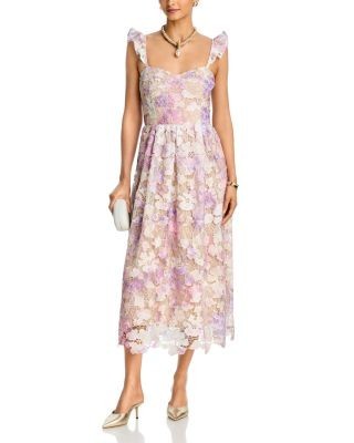 Aqua Lace Midi Dress - Exclusive
