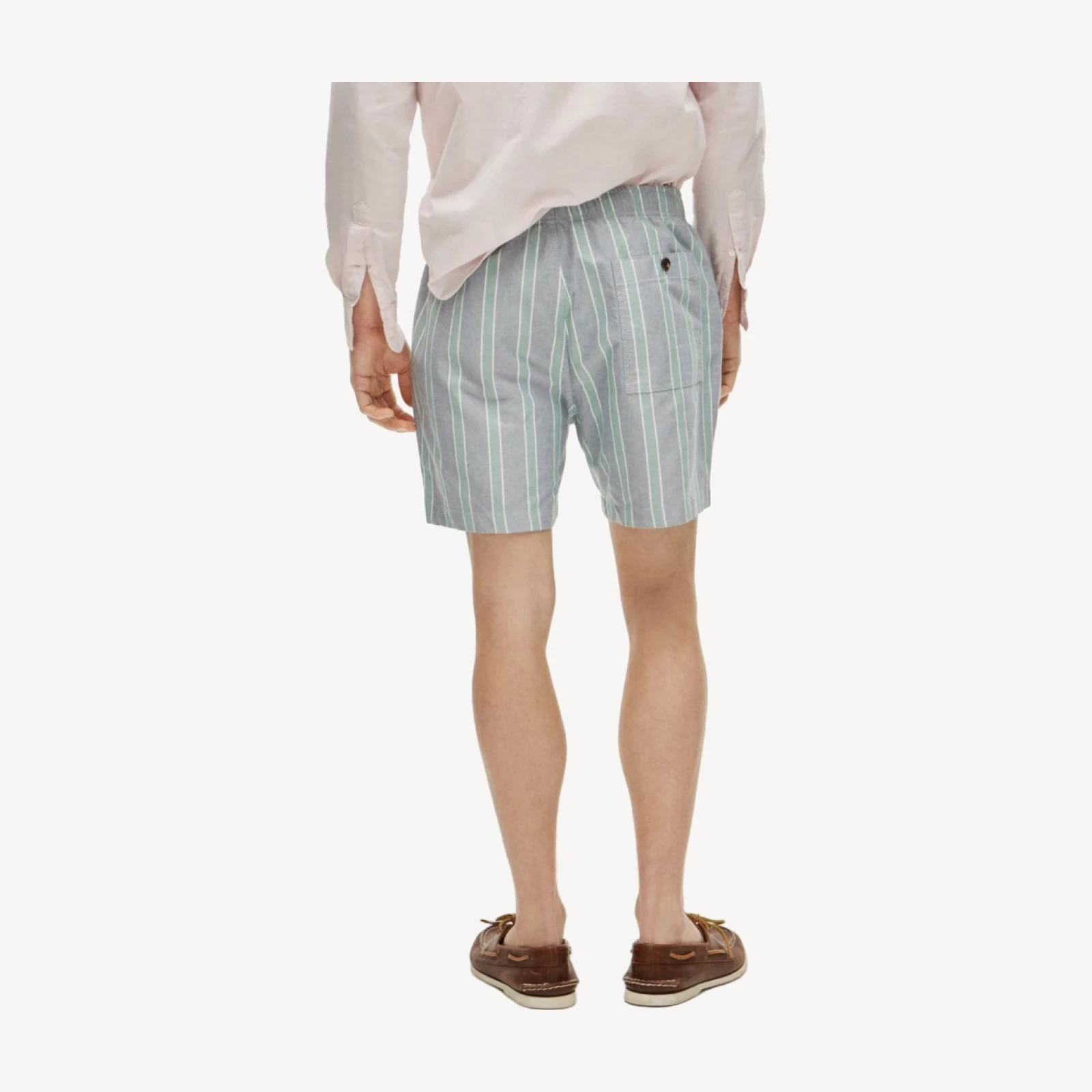 5.5" Pier short in cotton oxford stripe
