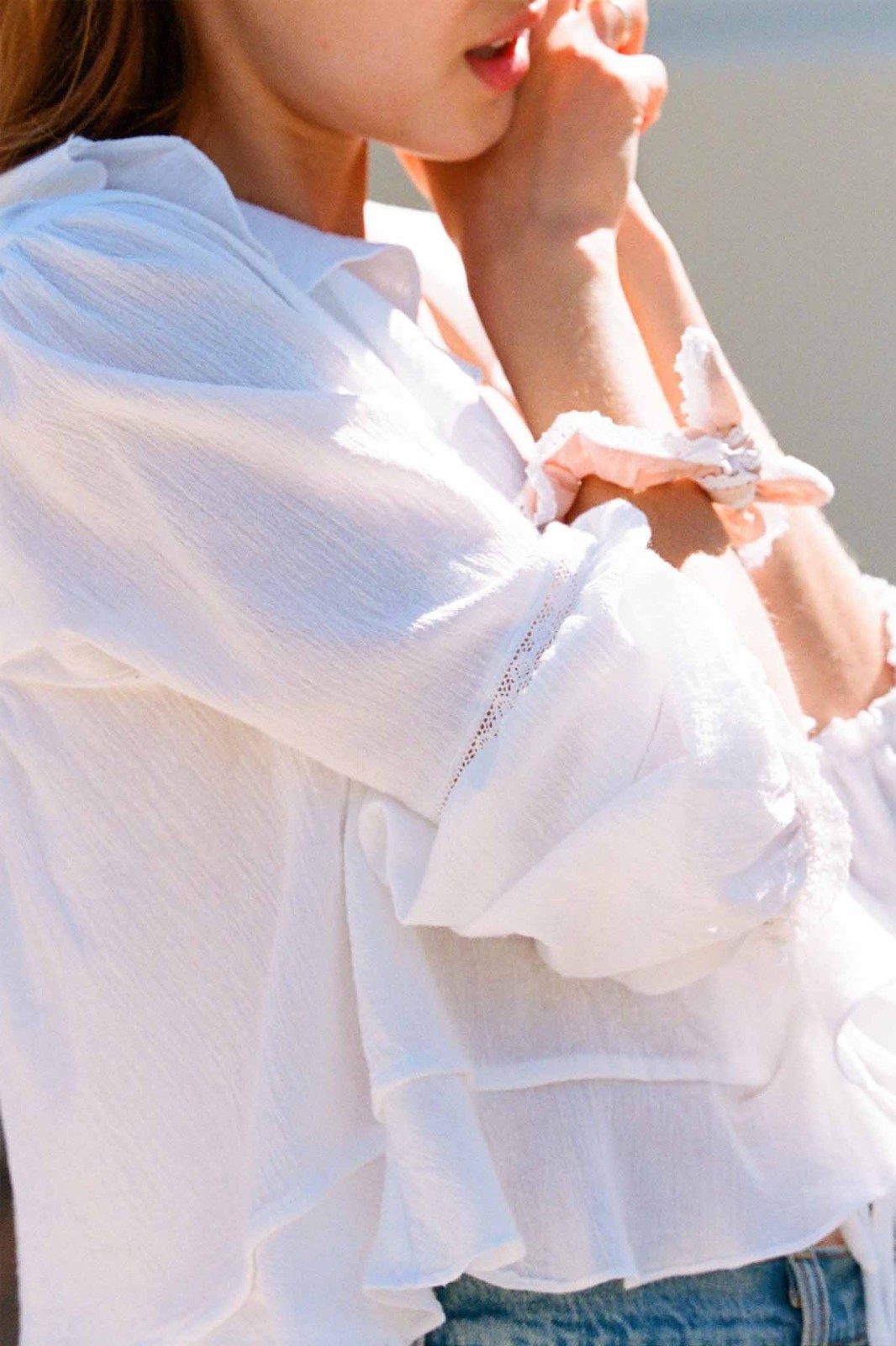 Houston Top - White Ruffle Top