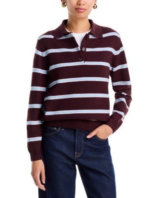 Aqua Striped Polo Sweater - Exclusive