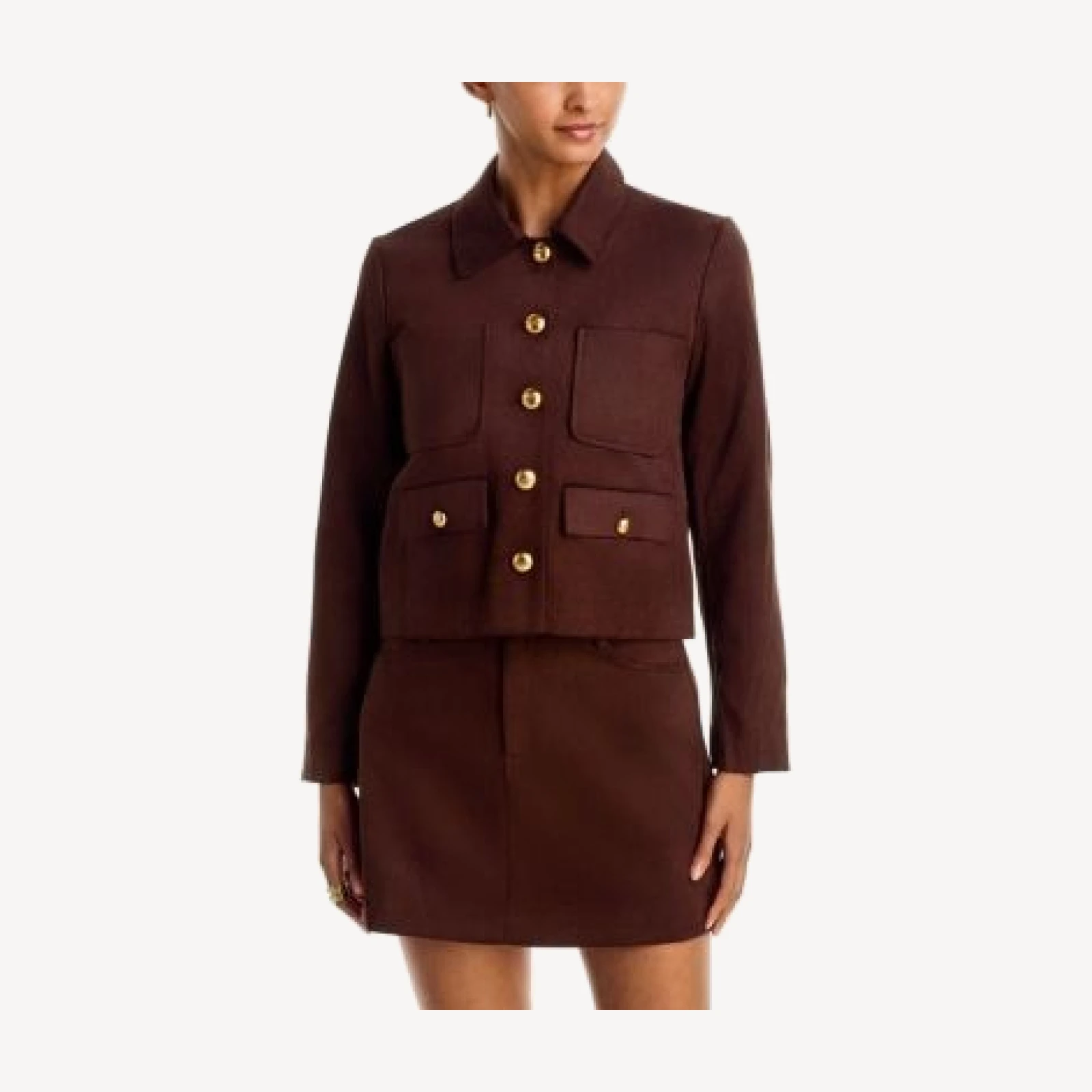 Aqua Faux Suede Collared Jacket - Exclusive
